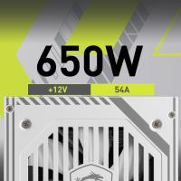 MSI MAG A650BNL WHITE 650W 80+ BRONZE 12CM FANLI 20+4 pin POWER SUPPLY